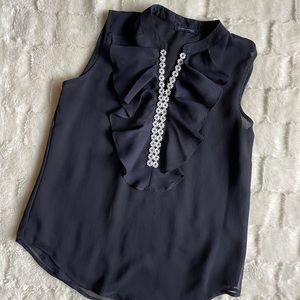 Navy sleeveless blouse size M